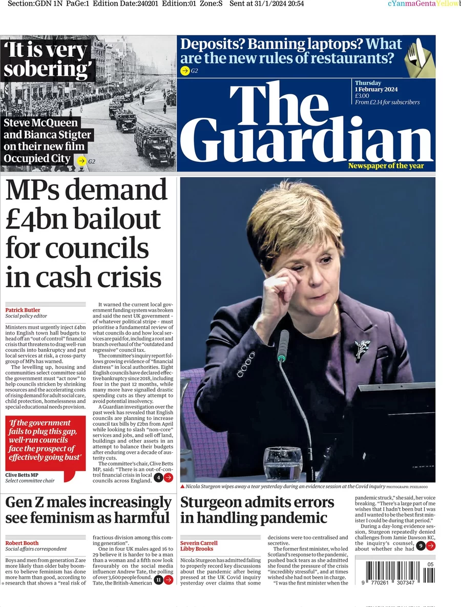The Guardian - MPs demand £4bn bailout for councils in cash crisis 