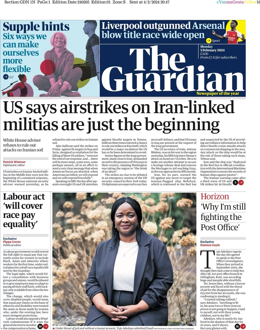 The Guardian - US says airstrikes on Iran-linked militias are just the beginning  