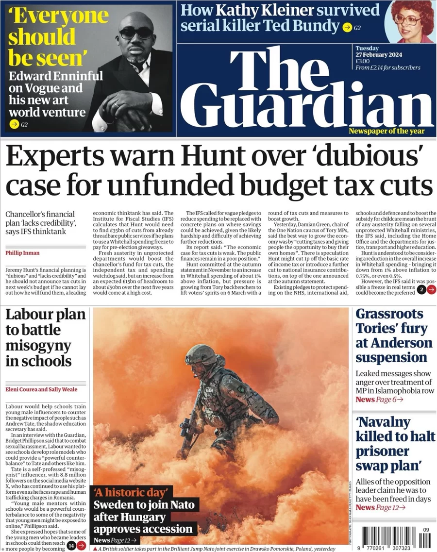 The Guardian - Experts warn Hunt over dubious case for unfunded Budget tax cuts