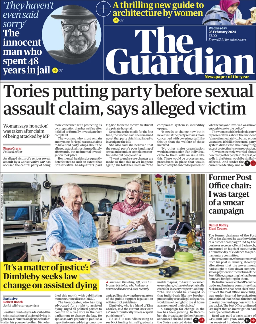 The Guardian - Tories putting party before sexual assault claim, says alleged victim 