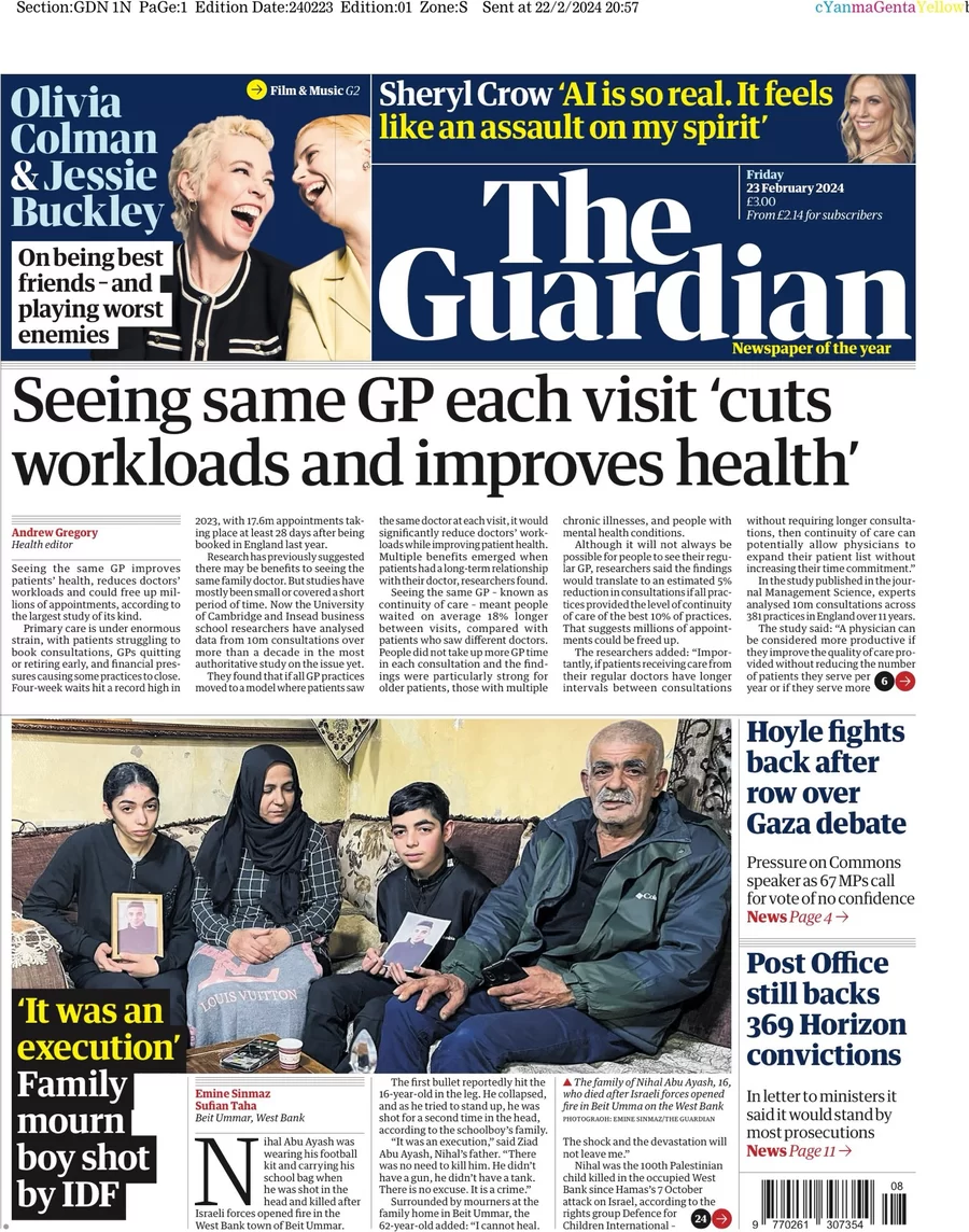 The Guardian - Seeing same GP each visit cuts workload and improves health 