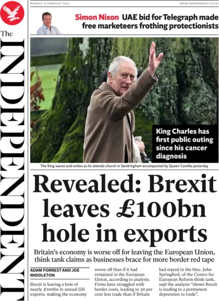 The Independent - Revealed: Brexit leaves £100bn hole in exports