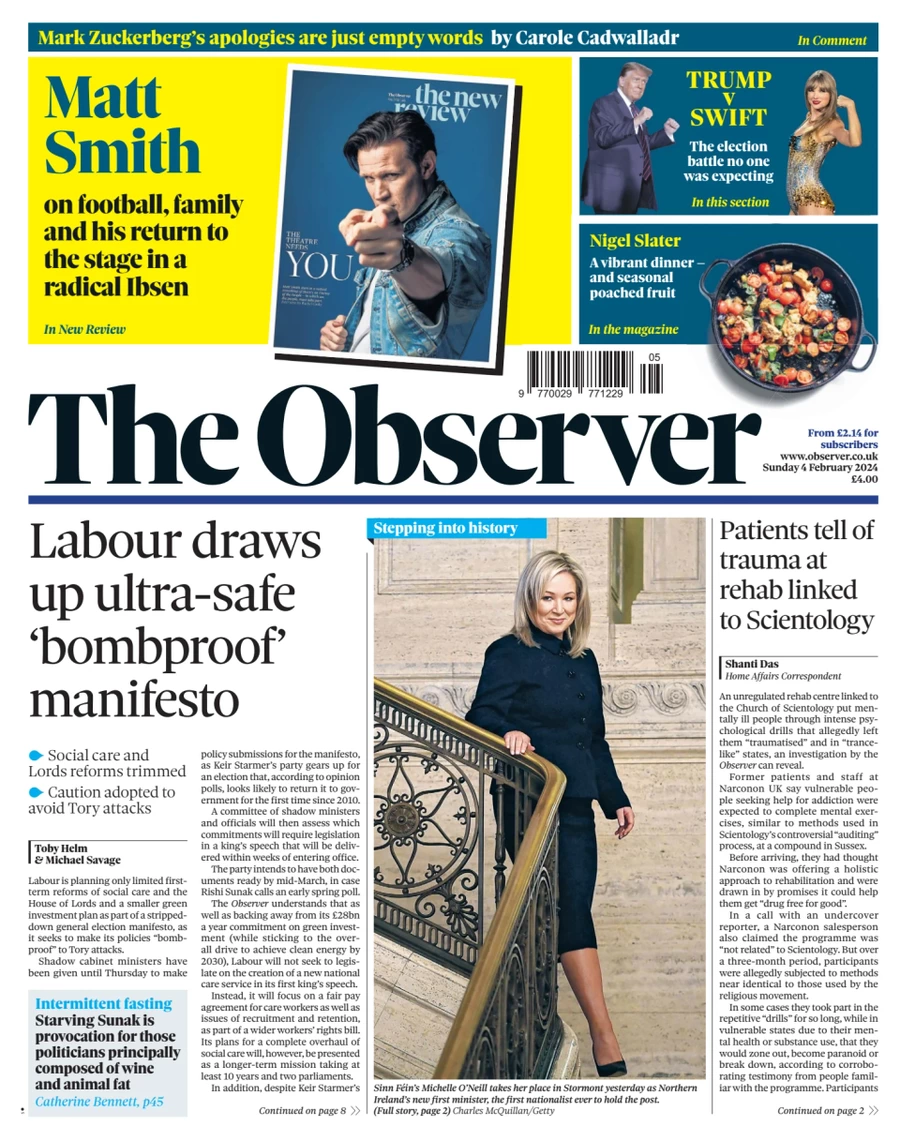 The Observer – Labour draws up ultra-safe ‘bombproof’ manifesto