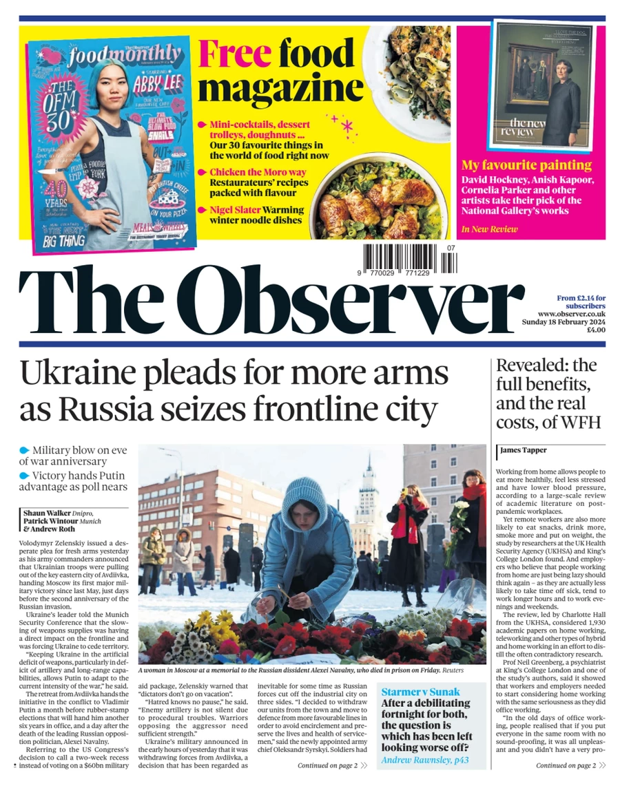 The Observer - ‘Ukraine pleads for more arms as Russia seizes front line city’