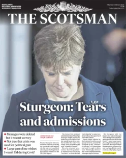 The Scotsman – Sturgeon: Tears and Admissions