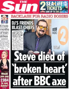 The Sun – Steve died of a broken heart after BBC axe 