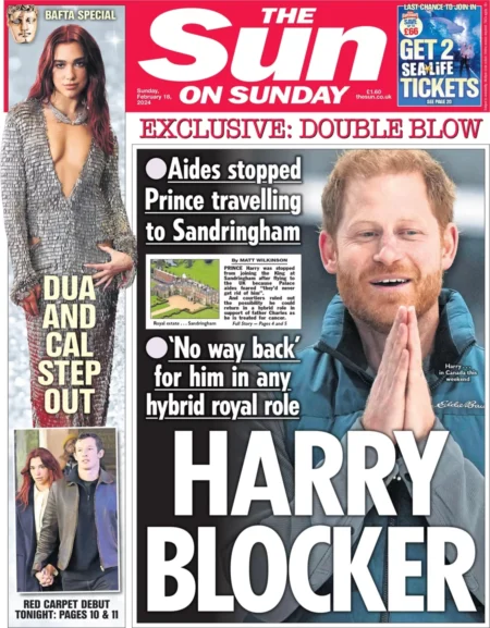 The Sun on Sunday - ‘Harry blocker: There’s no way back for Harry’