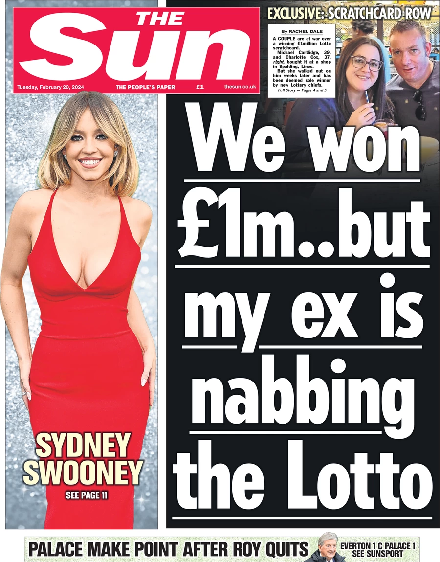 The Sun - We won £1m … but my ex is nabbing the lotto