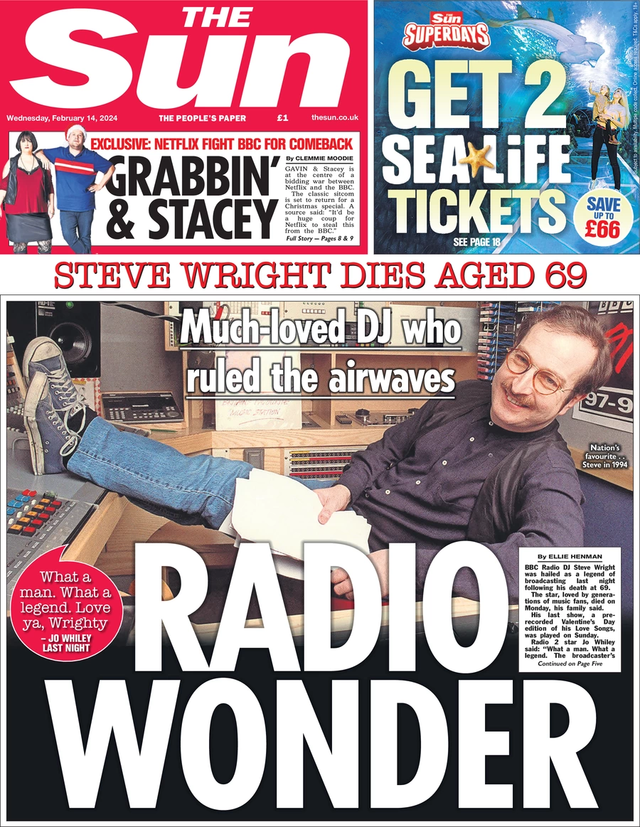 The Sun - Steve Wright Dies aged 69: Radio Wonder 
