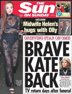 The Sun On Sunday – Brave Kate back