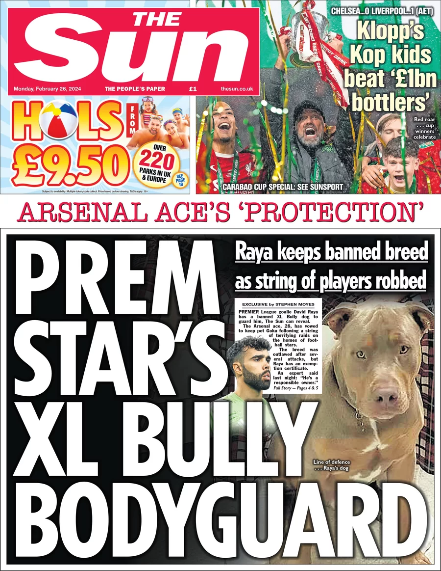 The Sun - Premier League star’s XL bully bodyguard 