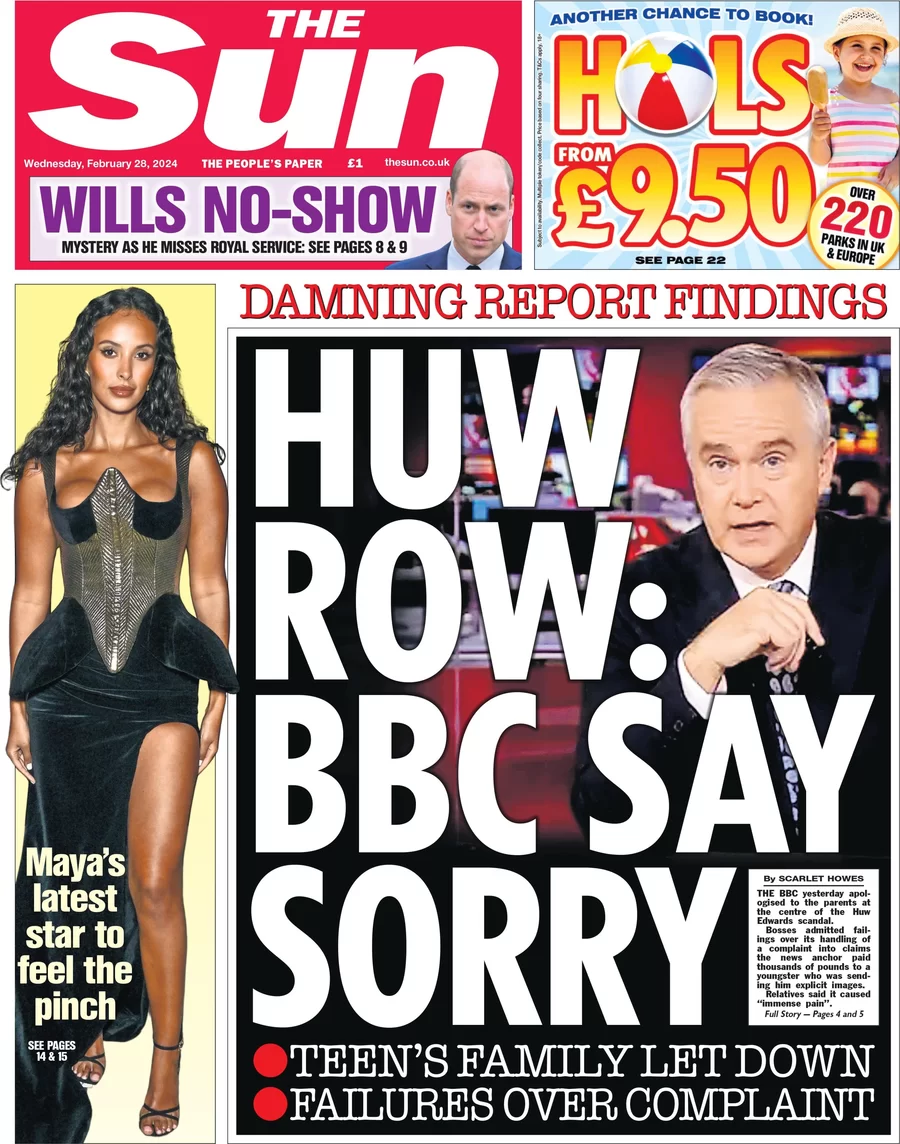 The Sun - Huw row: BBC says sorry 