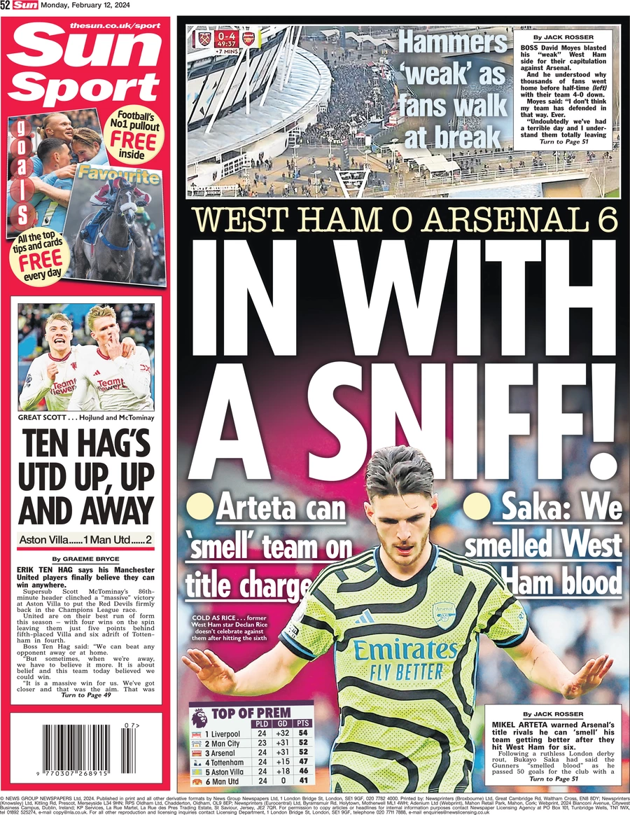 Sun Sport - West Ham 0-6 Arsenal: In with a sniff
