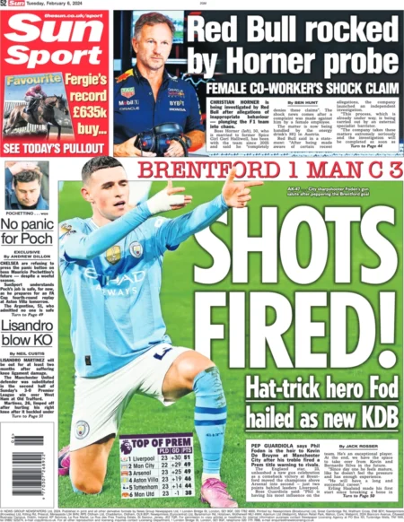 Sun Sport – Brentford 1-3 Manchester City: Shots fired