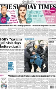 The Sunday Times – ‘FSB’s Navalny jail visit day before death’ 