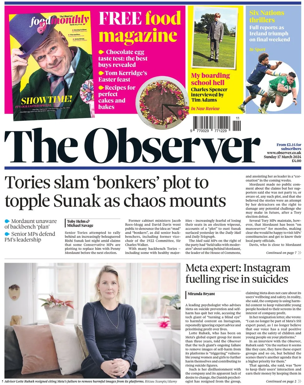 The Observer - Tories slam bonkers plot to topple Sunak as chaos mount