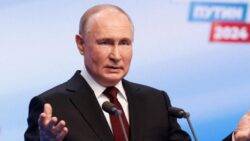 Russian election: Putin claims landslide and scorns US democracy