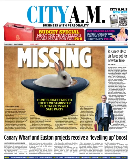 City AM - Missing: Hunt Budget fails to excite Westminster - Hunt’s tax cuts are just traps for Labour