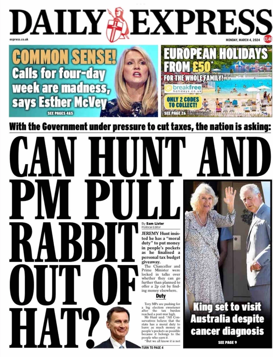 Daily Express - Can Hunt and PM pull rabbit out the hat? 