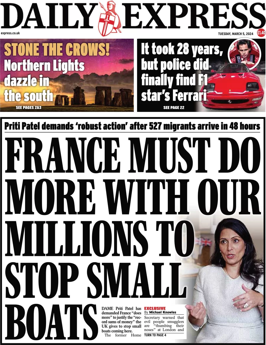 Daily Express - France must do more with our millions to stop small boats 