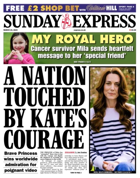 Sunday Express – A Nation touched by Kate’s courage