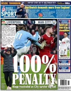 Express Sport – Liverpool 1-1 Man City: 100% penalty 