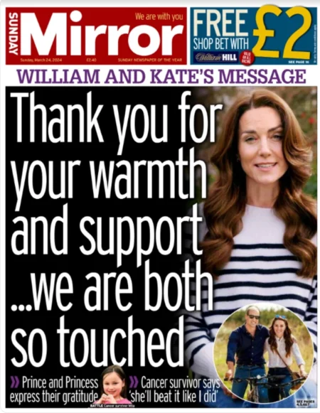 Sunday Mirror - Thank you for your warmth and support ... we are both so touched