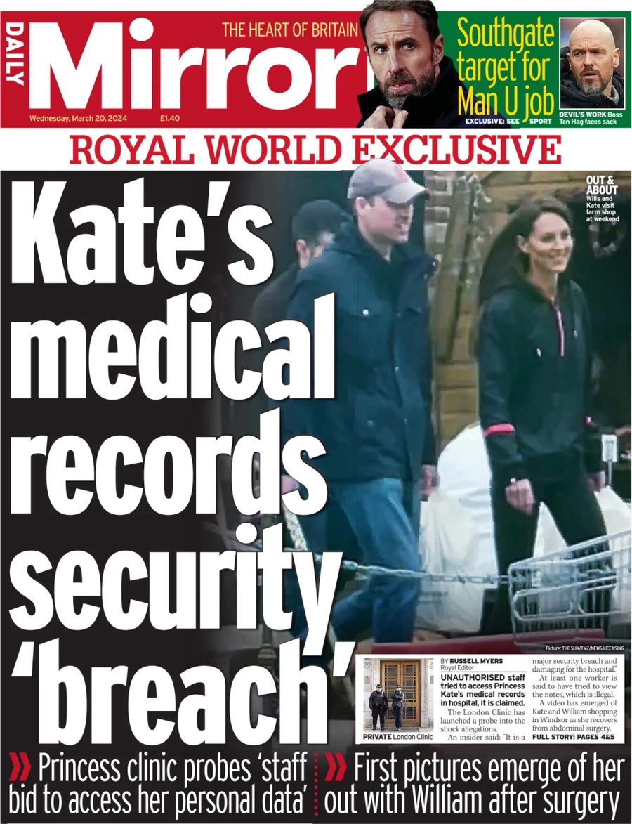 Daily Mirror - Kate’s medical records breach