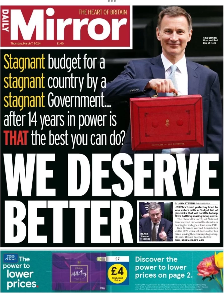 Daily Mirror - Stagnant Budget: We deserve better 