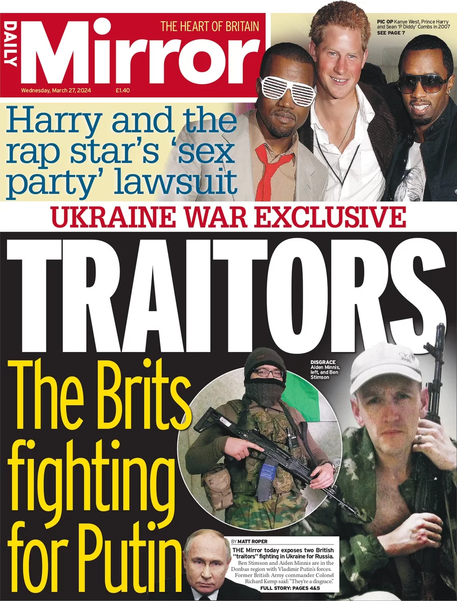 Daily Mirror - Ukraine war exclusive: Traitors - The Brits fighting for Russia