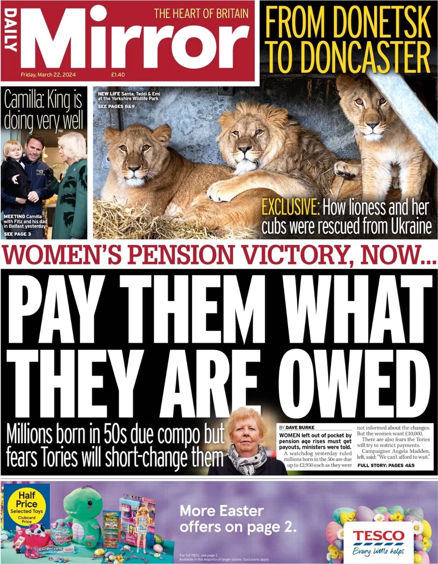 Daily Mirror - Pay them what they are owed 