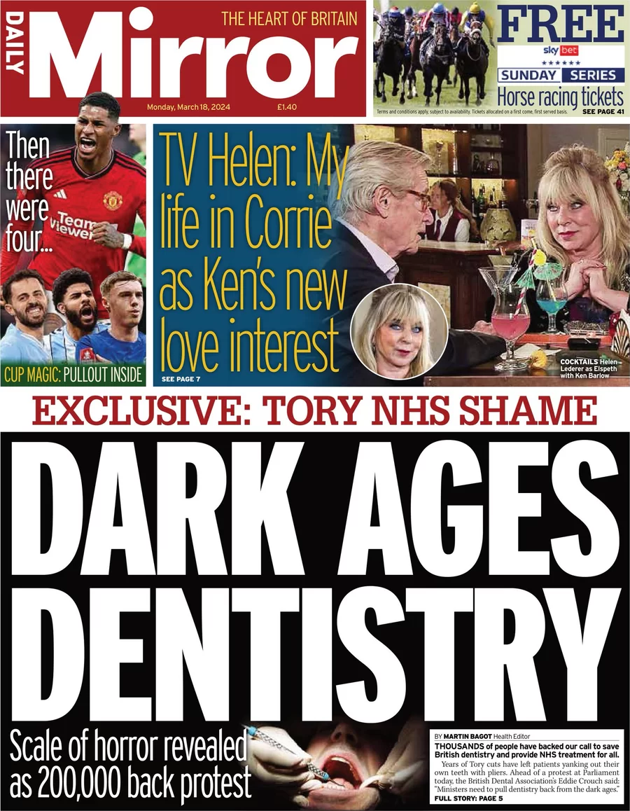 Daily Mirror - Tory NHS shame: Dark age dentistry