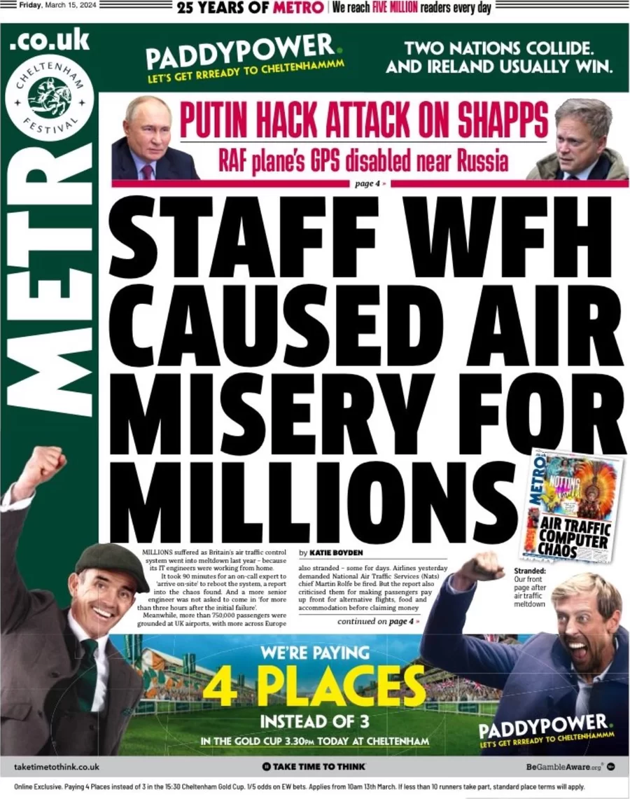 The Metro - Staff WFH caused air misery for millions 