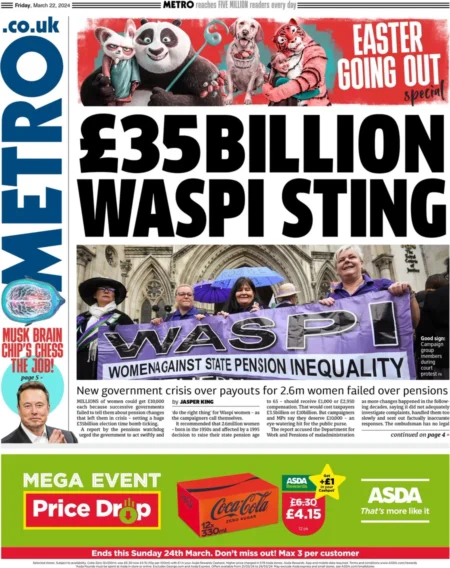 Metro - £35bn Waspi sting 