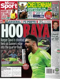 Mirror Sport – Arsenal 1-0 Porto: HOORAYA