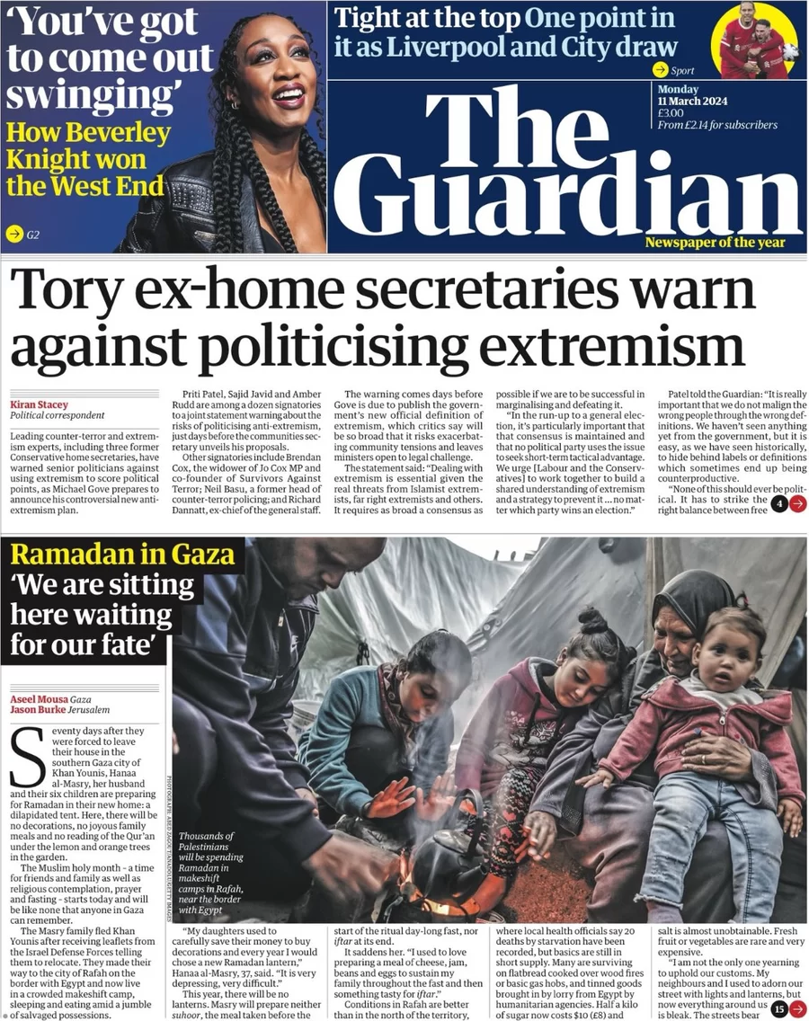 The Guardian - Tory ex-home secretaries warn against politicising extremism 