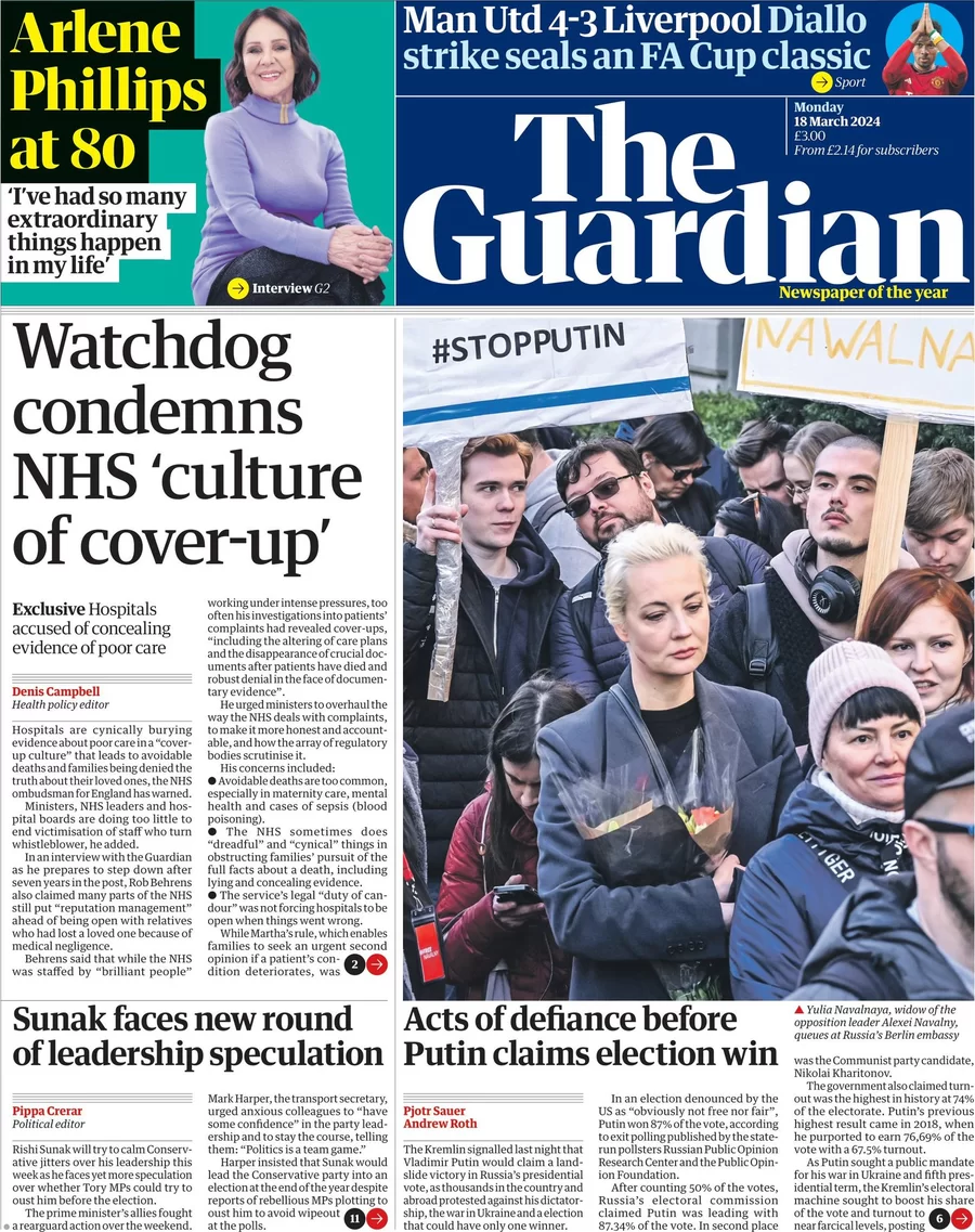 The Guardian - Watchdog condemns NHS culture of cover-up