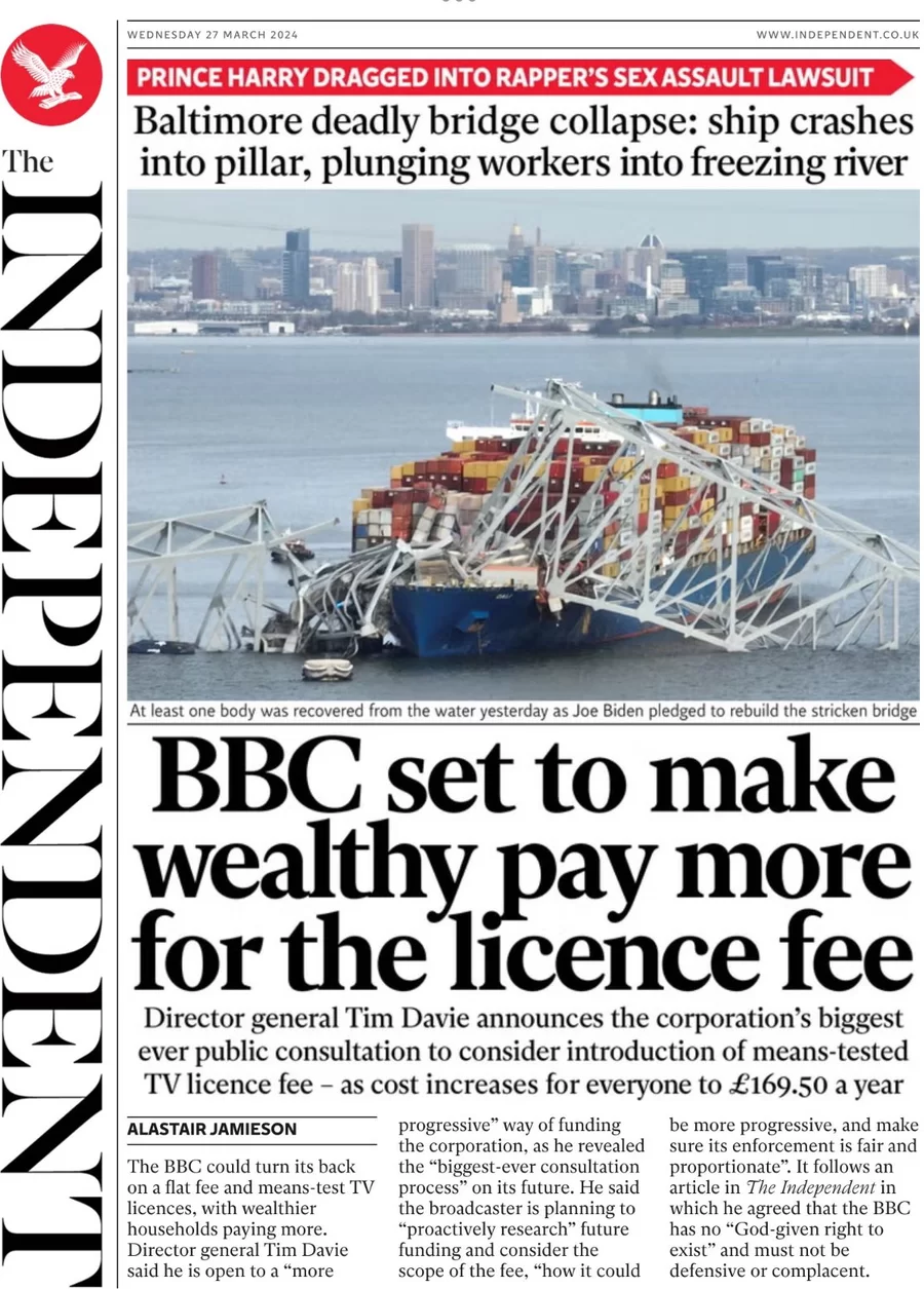 The Independent - BBC set to make wealthy pay more for the licence fee