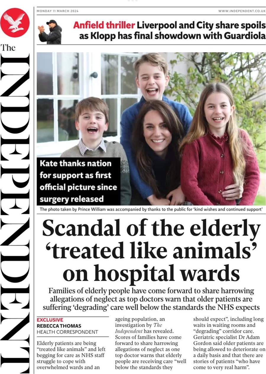 The Independent - Scandal of the elderly treated like animals on hospital wards