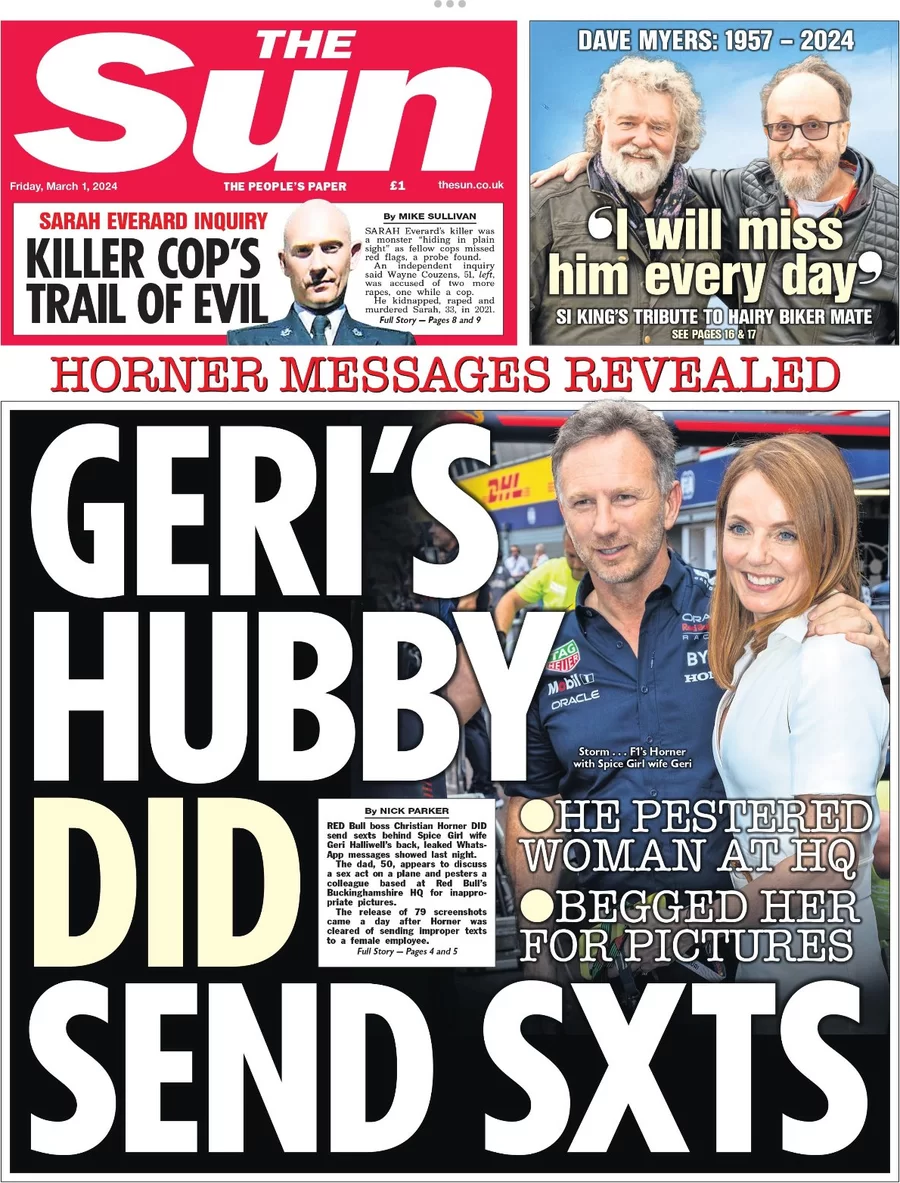 The Sun - Geri’s husband did send sexts