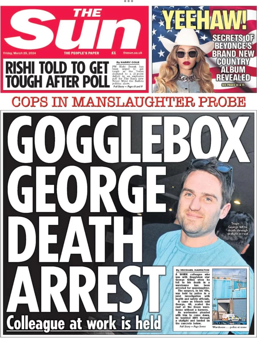 The Sun - Gogglebox George death arrest