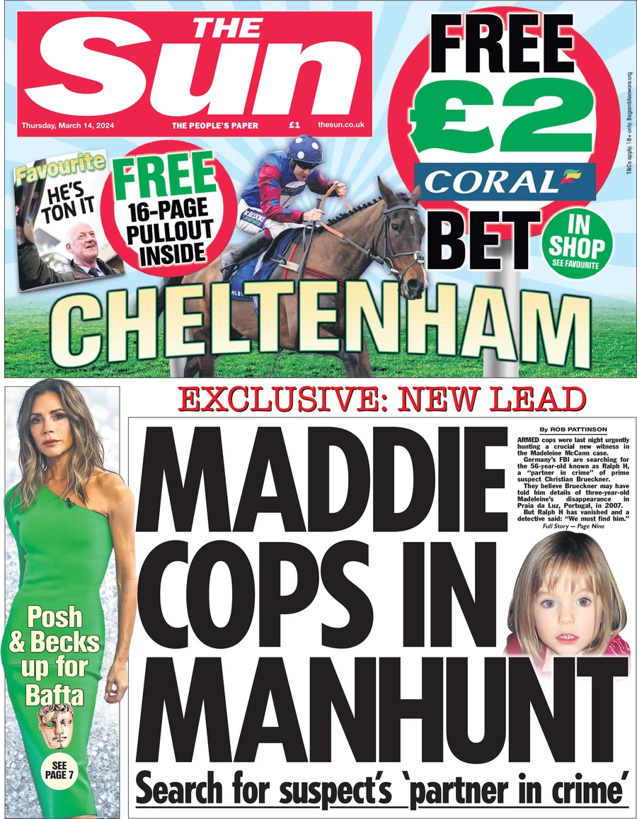 The Sun - Maddie cops in manhunt