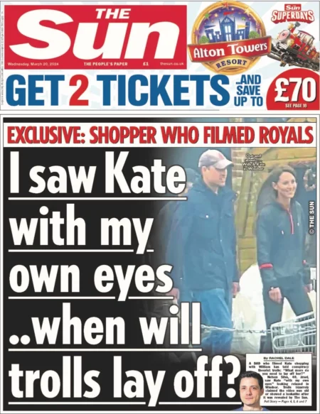The Sun - I saw kate with my own eyes … when will the trolls lay off? 