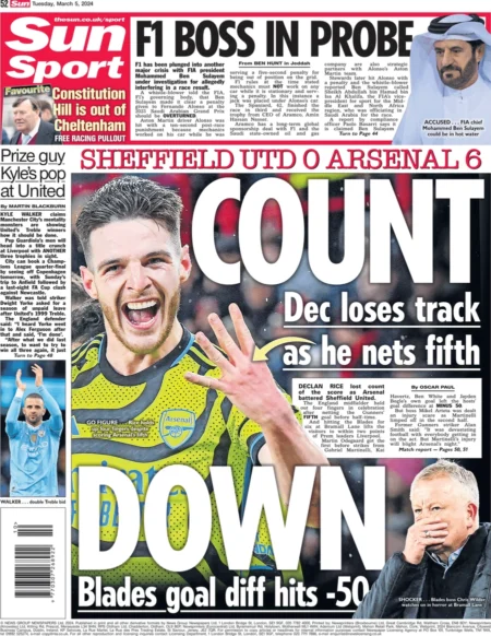 Sun Sport – Sheffield 0-6 Arsenal 