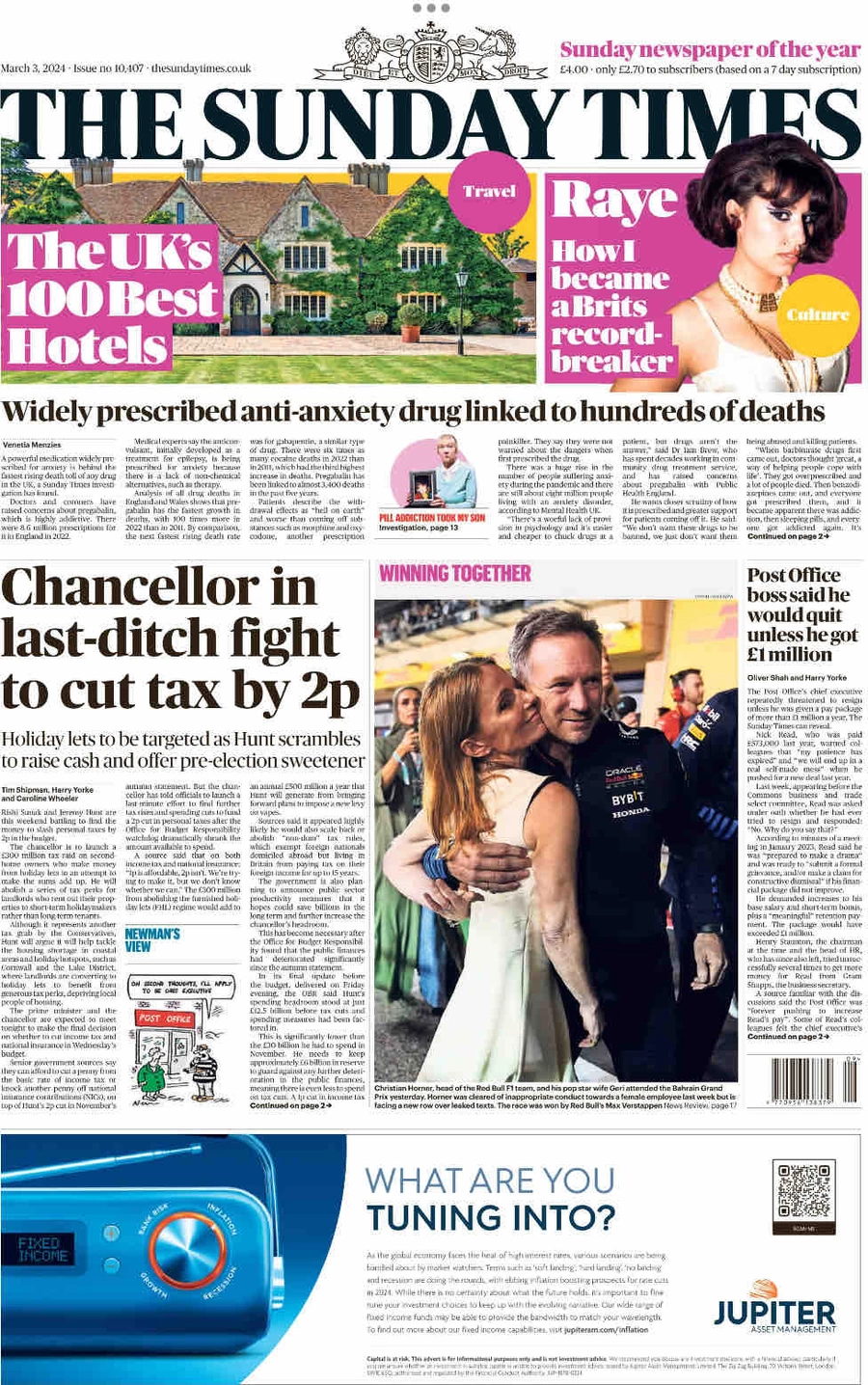 The Sunday Times - Chancellor in last-ditch fight to cut tax by 2p  