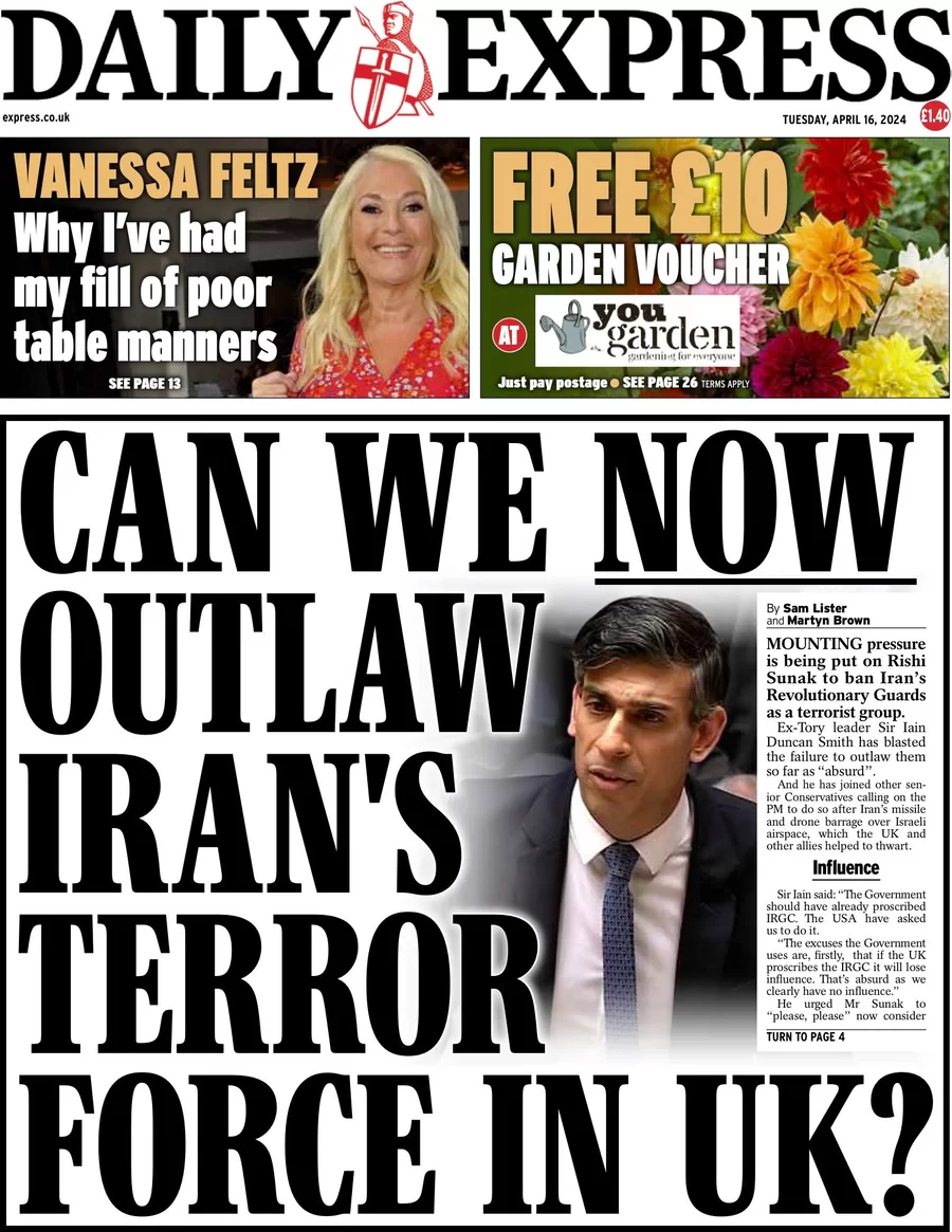 Daily Express - Can we now outlaw Iran’s terror force in the UK? Daily Express - Can we now outlaw Iran’s terror force in the UK?