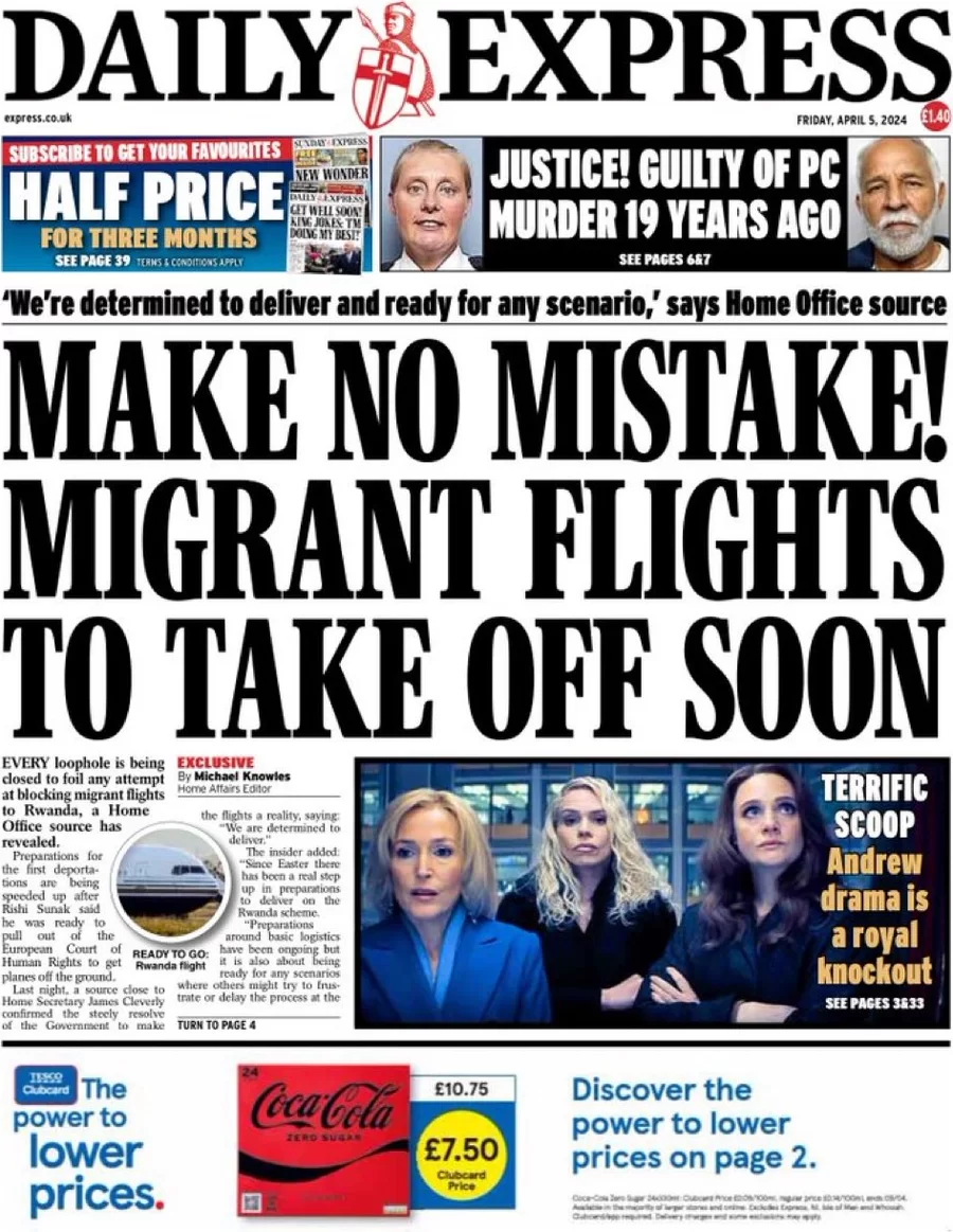 Daily Express - Make no mistake! Migrant flights to take off soon 