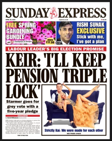 Sunday Express – Keir Starmer: ‘I’ll keep pension triple lock’ 