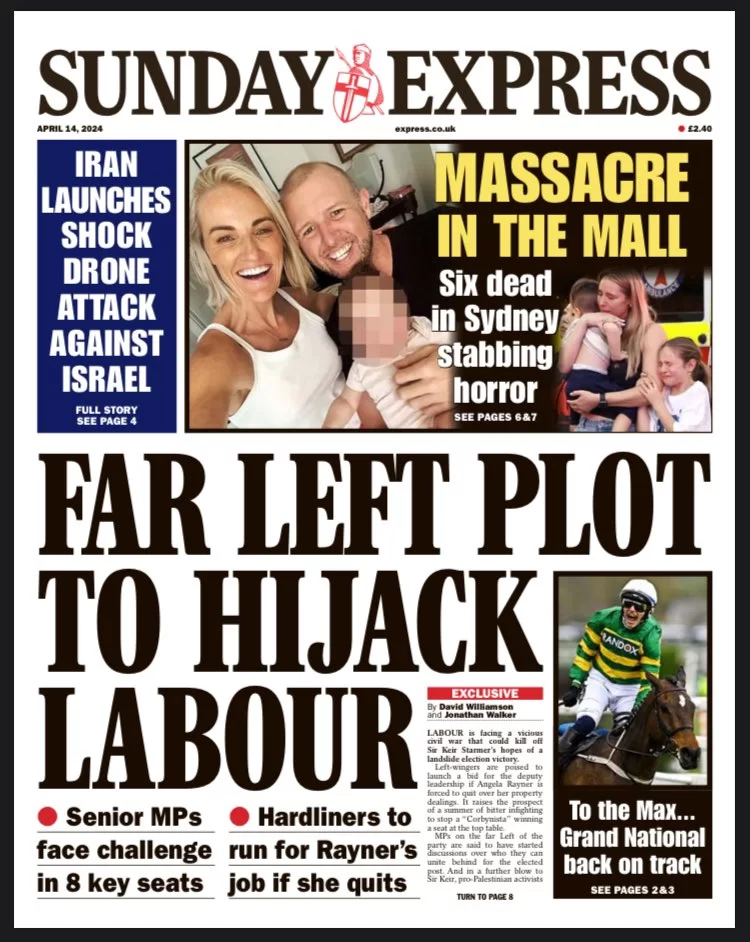 Sunday Express - Far left plan to hijack Labour 