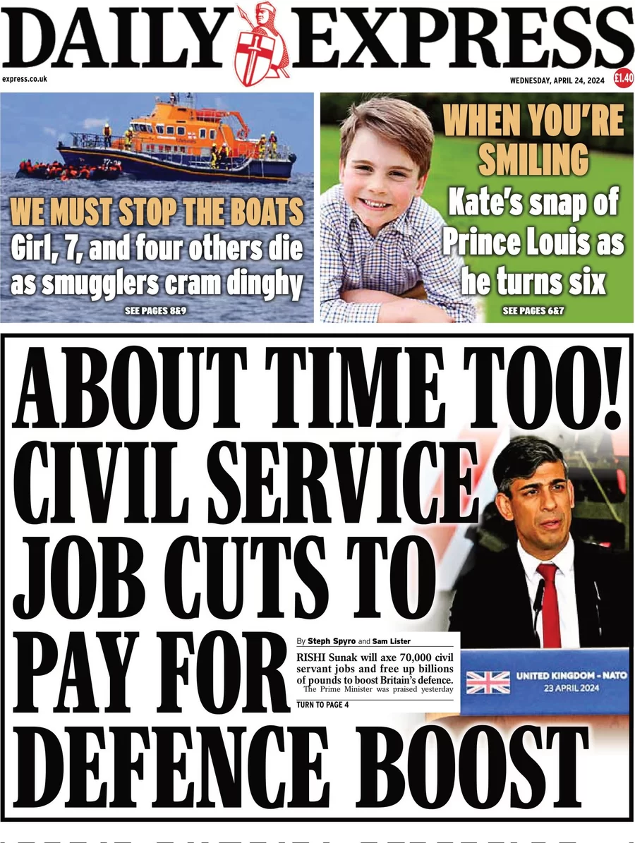 Daily Express - About time too! Civil service job cuts to pay for defence boost